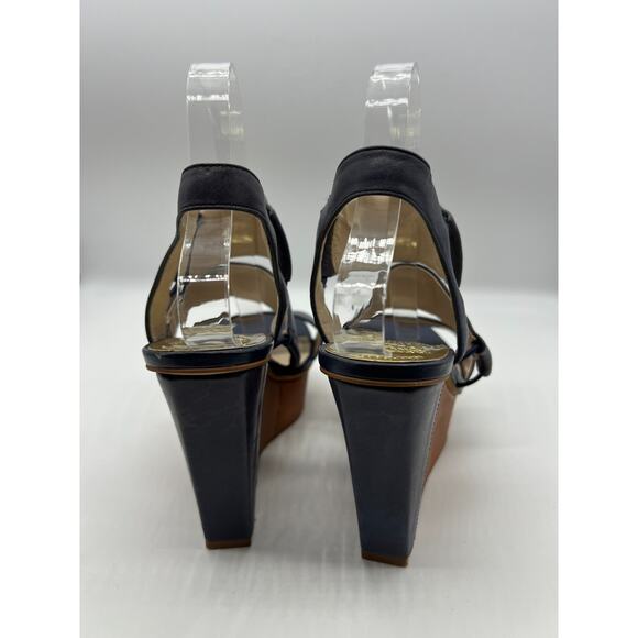 Vince Camuto Niskera Blue Platform Wedge Sandals size US 8 M width Strappy - Picture 3 of 6